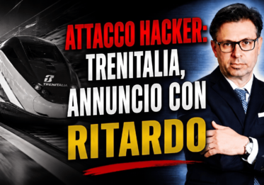 Miniatura video professionale che ritrae l'Avvocato Alessandro Rinaldi in abito scuro, un treno ad alta velocità Frecciarossa con il logo Trenitalia